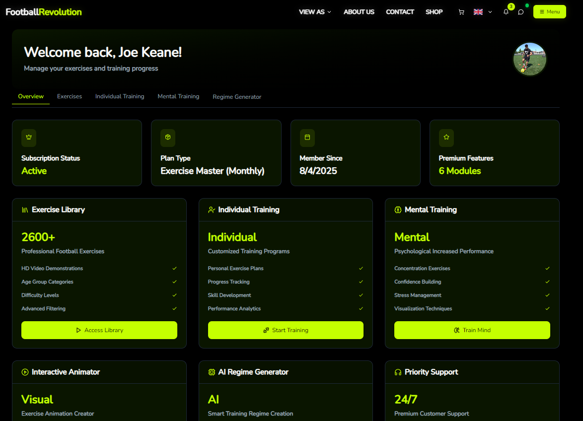User Dashboard Preview